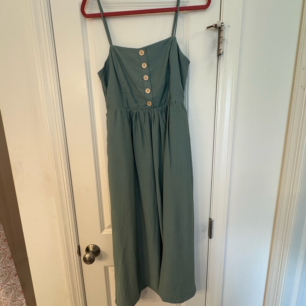 Pink Lily Teal / Mint Button-Dress